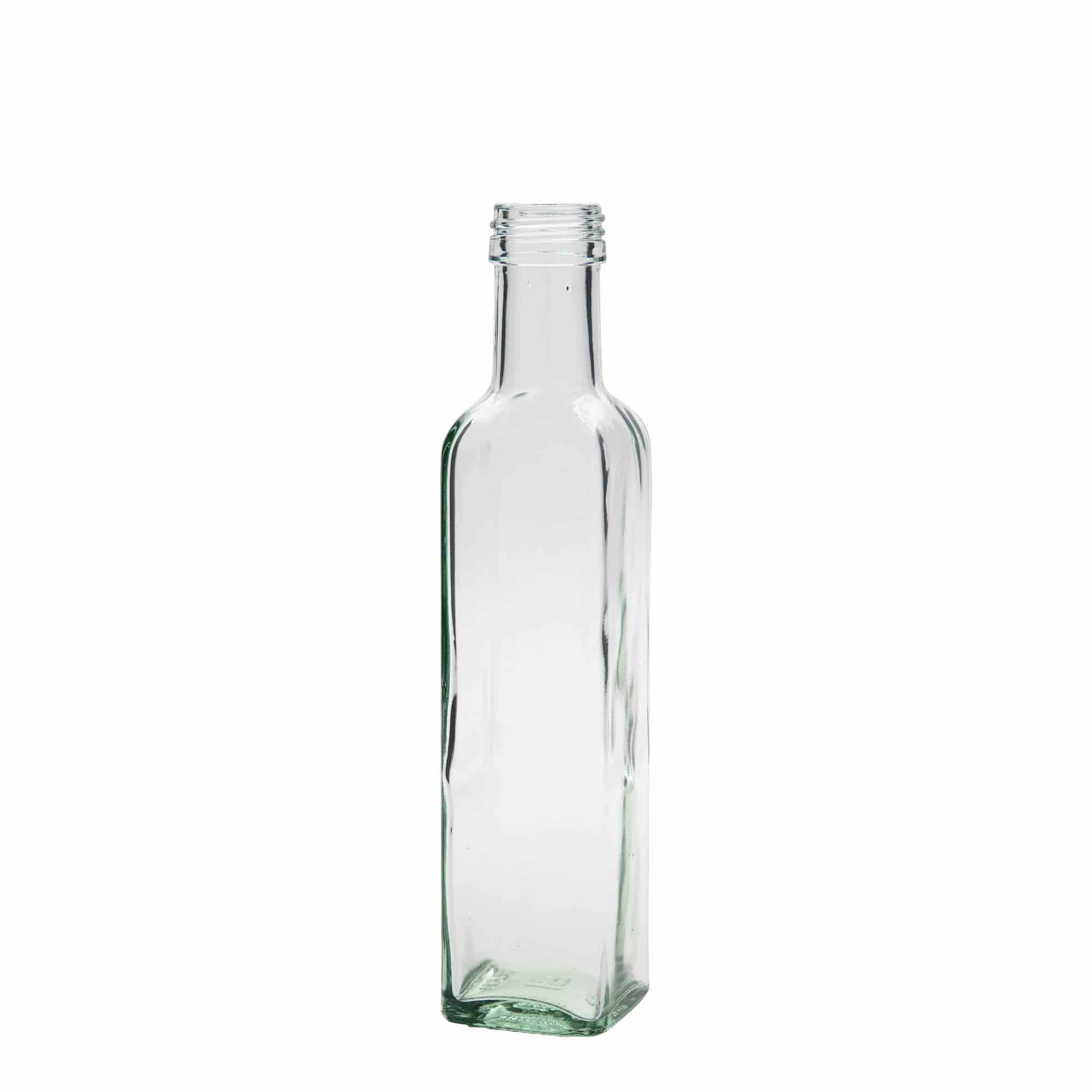 250 ml Glasflasche 'Marasca', quadratisch, Mündung: PP 31,5