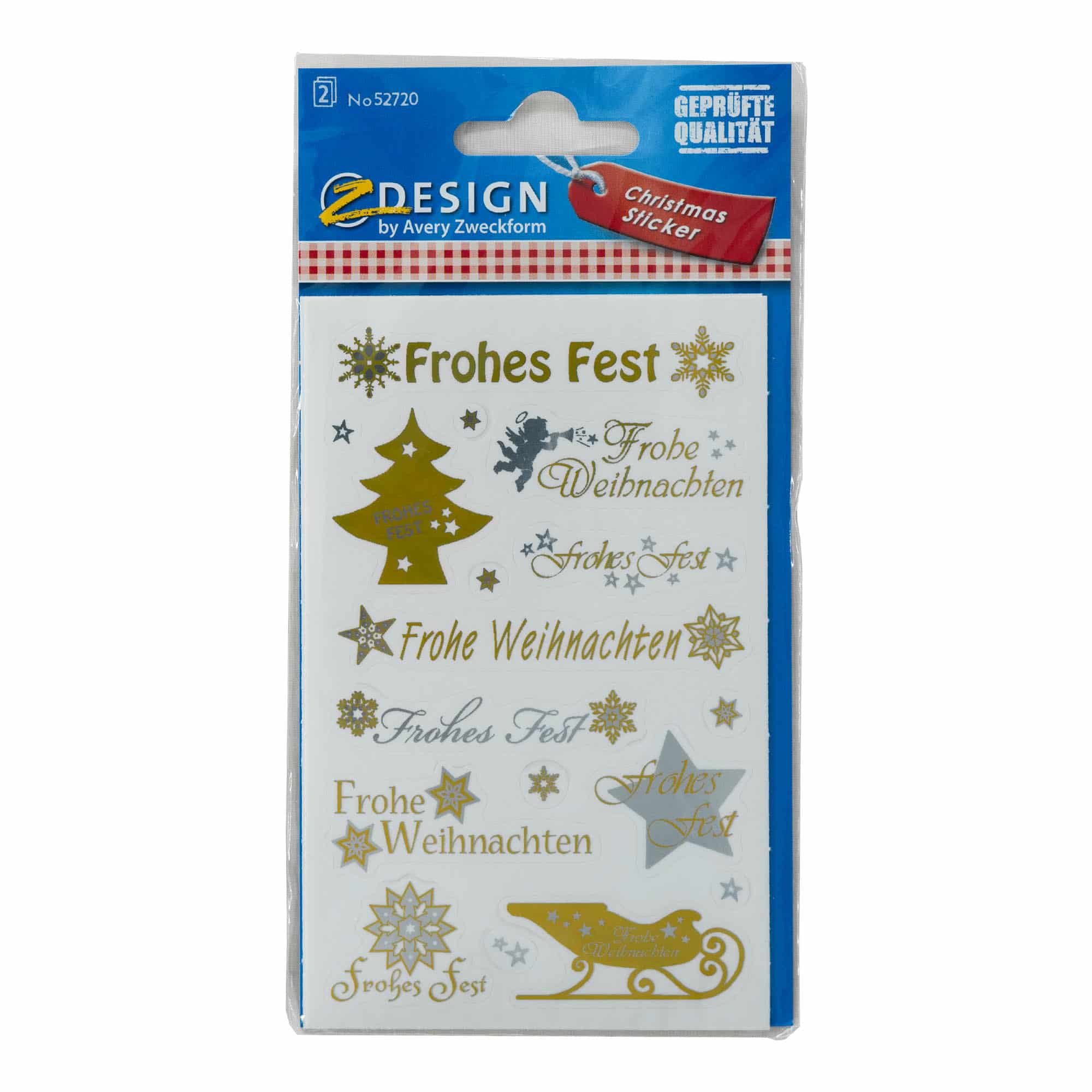 Zweckform Sticker 'Weihnachten', Papier, gold-silber