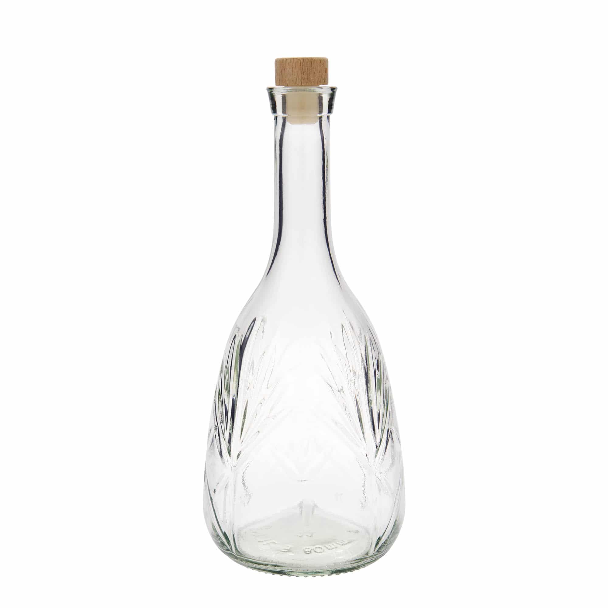 1.000 ml Glasflasche 'Reliefa', Mündung: Kork