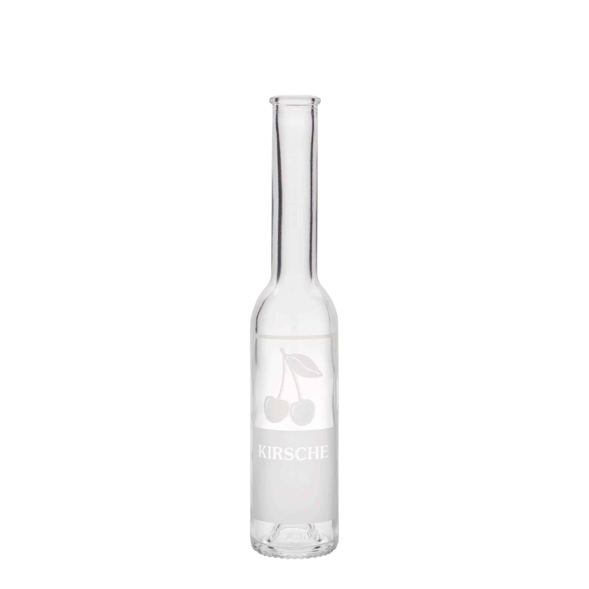 200 ml Glasflasche 'Opera', Motiv: Kirsche, Mündung: Kork