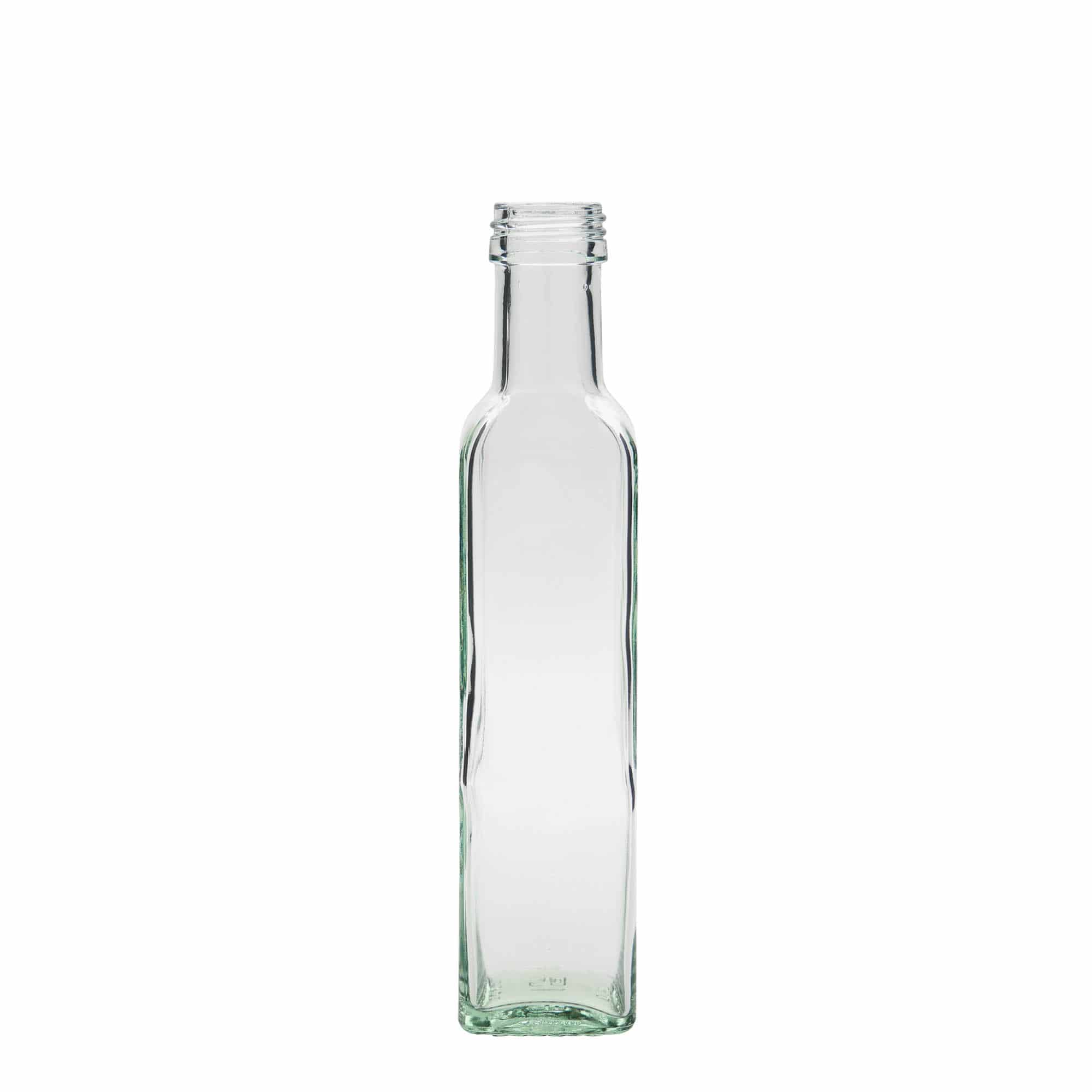 250 ml Glasflasche 'Marasca', quadratisch, Mündung: PP 31,5