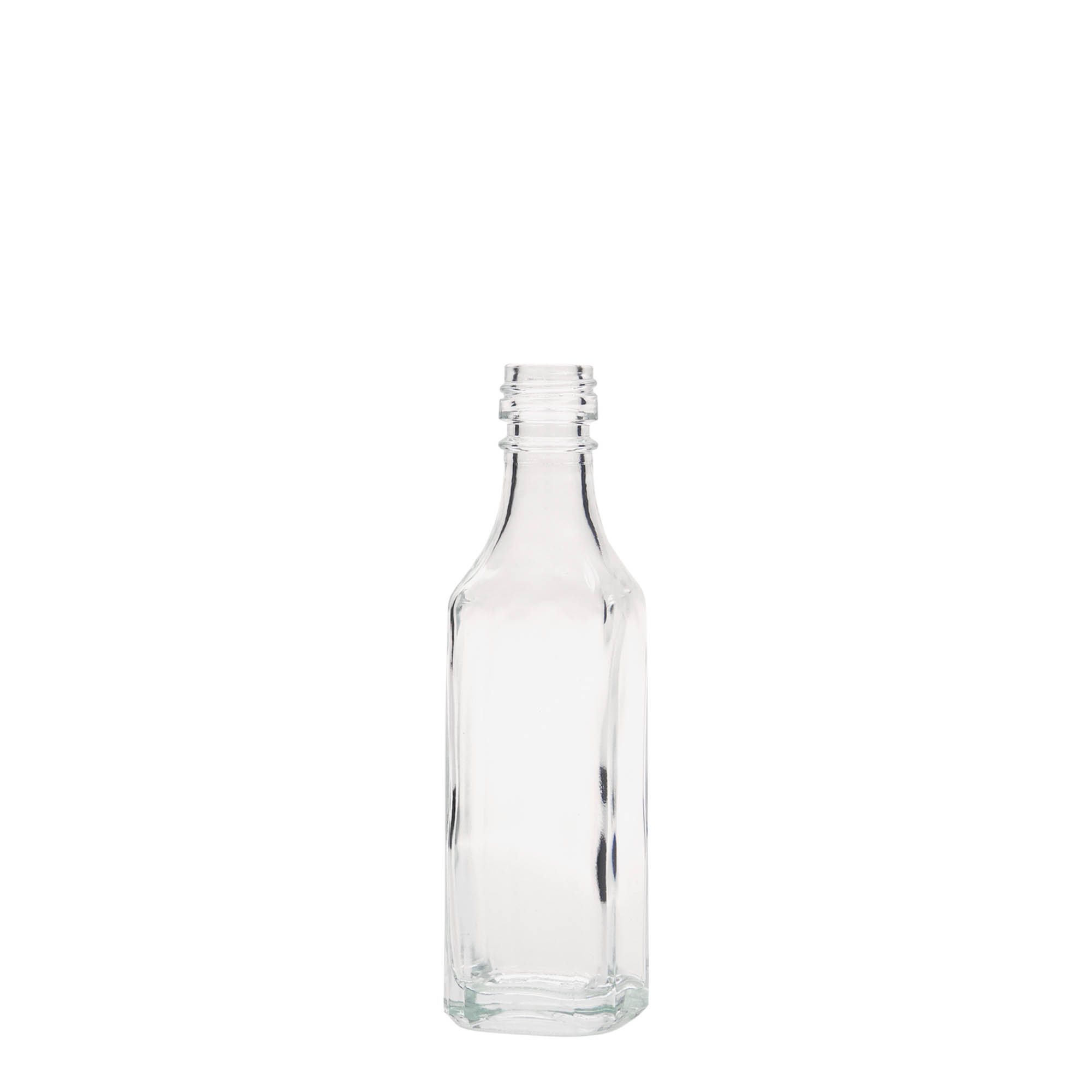 50 ml Glasflasche 'Siena', quadratisch, Mündung: PP 18