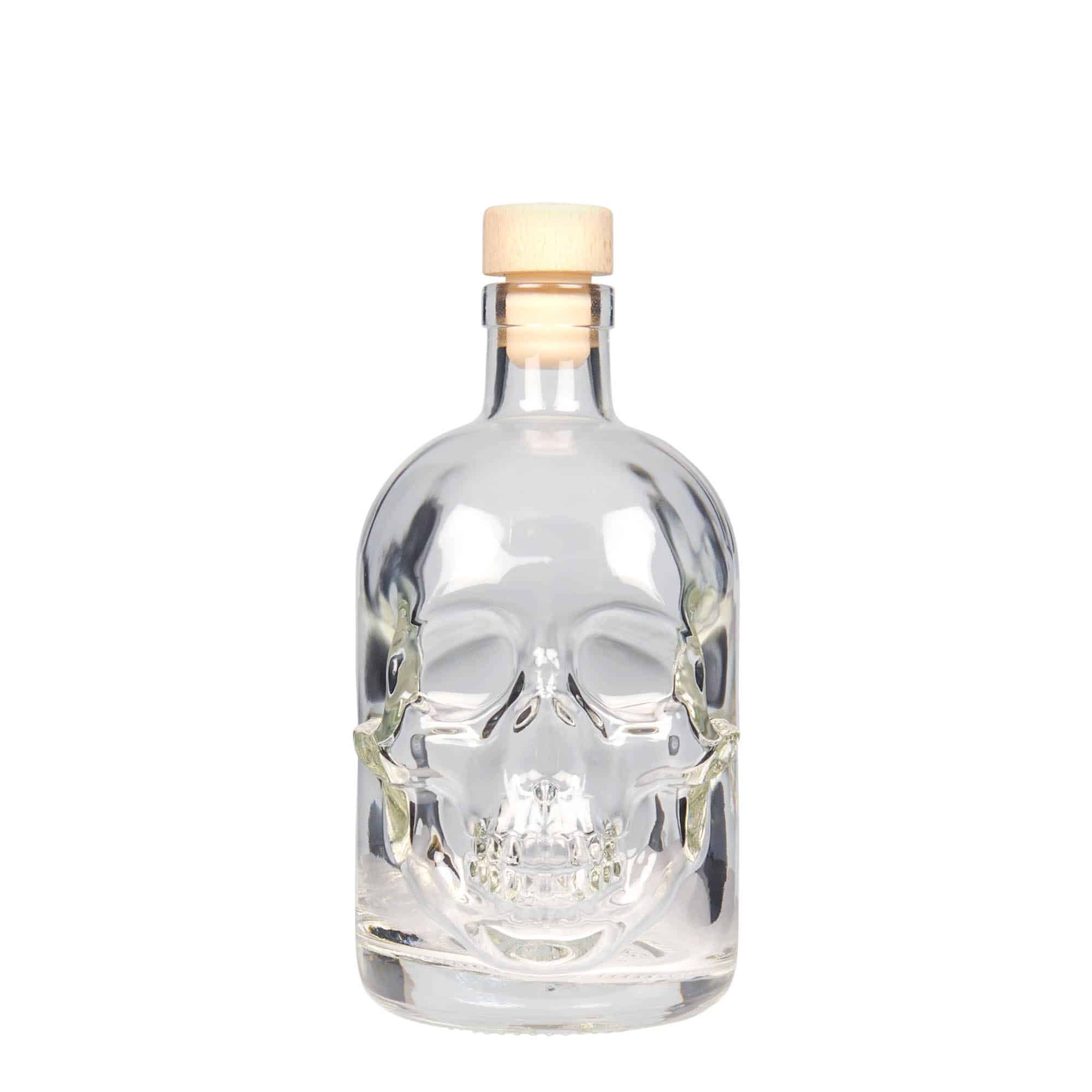 500 ml Glasflasche 'Totenkopf', Mündung: Kork