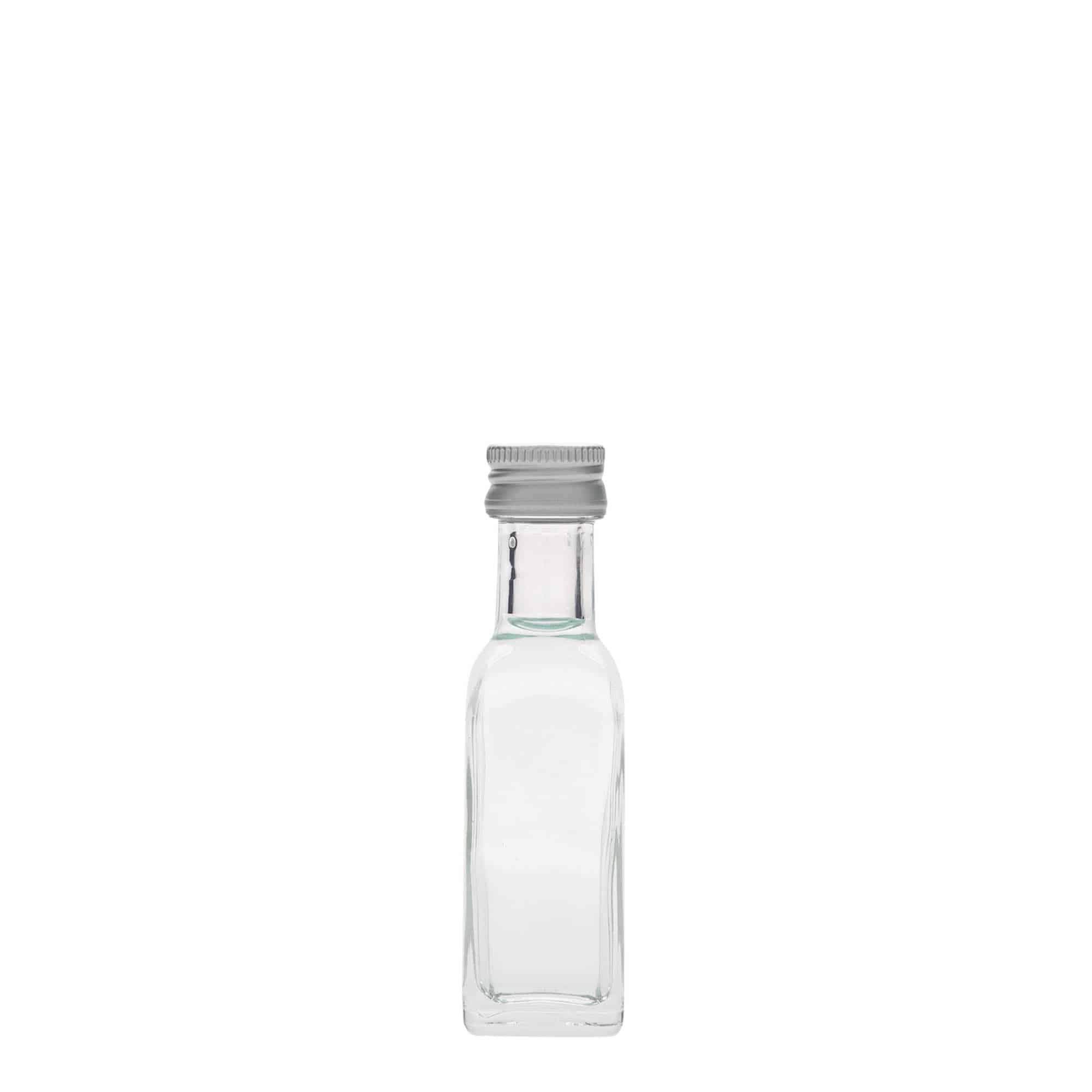 20 ml Glasflasche 'Marasca', quadratisch, Mündung: PP 18