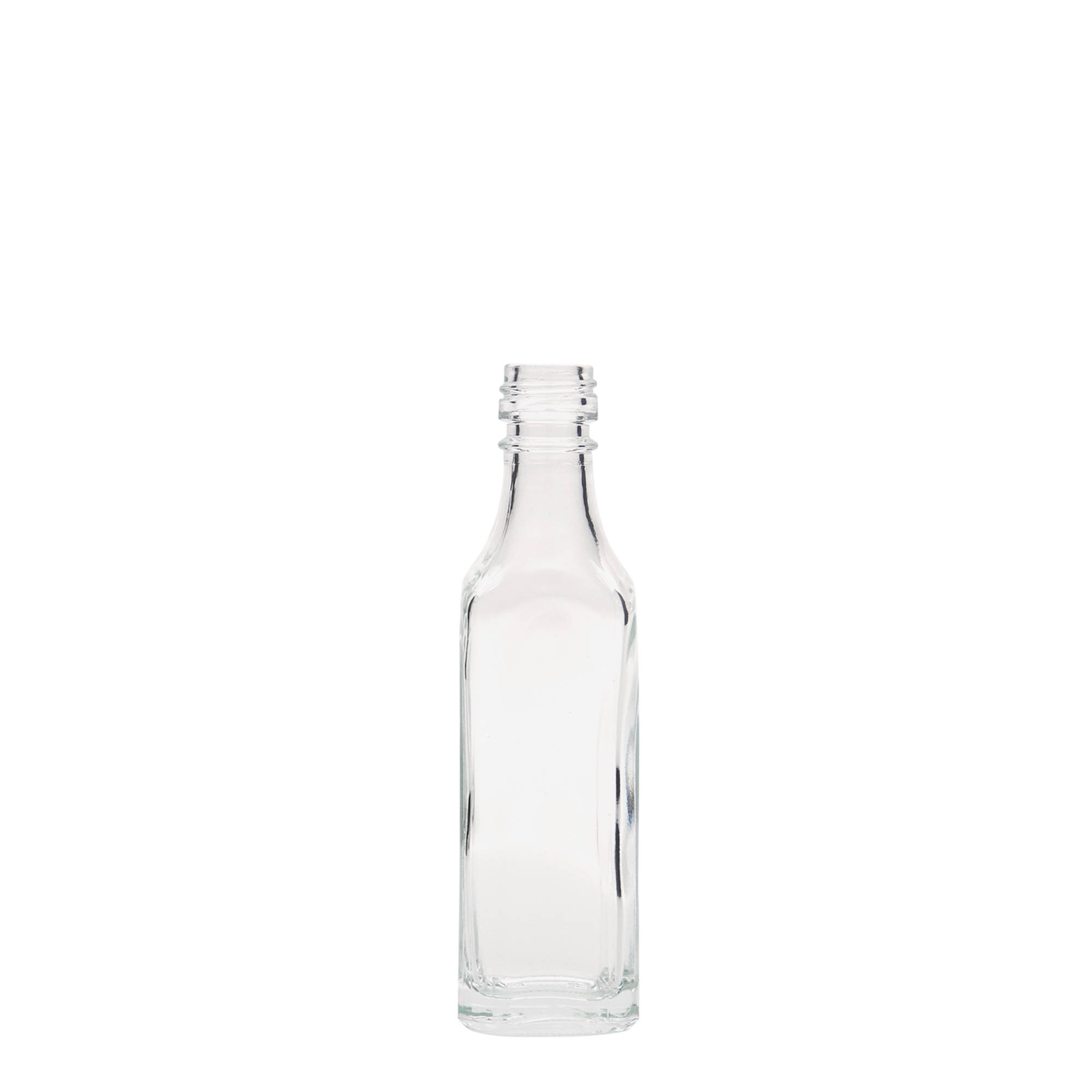 50 ml Glasflasche 'Siena', quadratisch, Mündung: PP 18