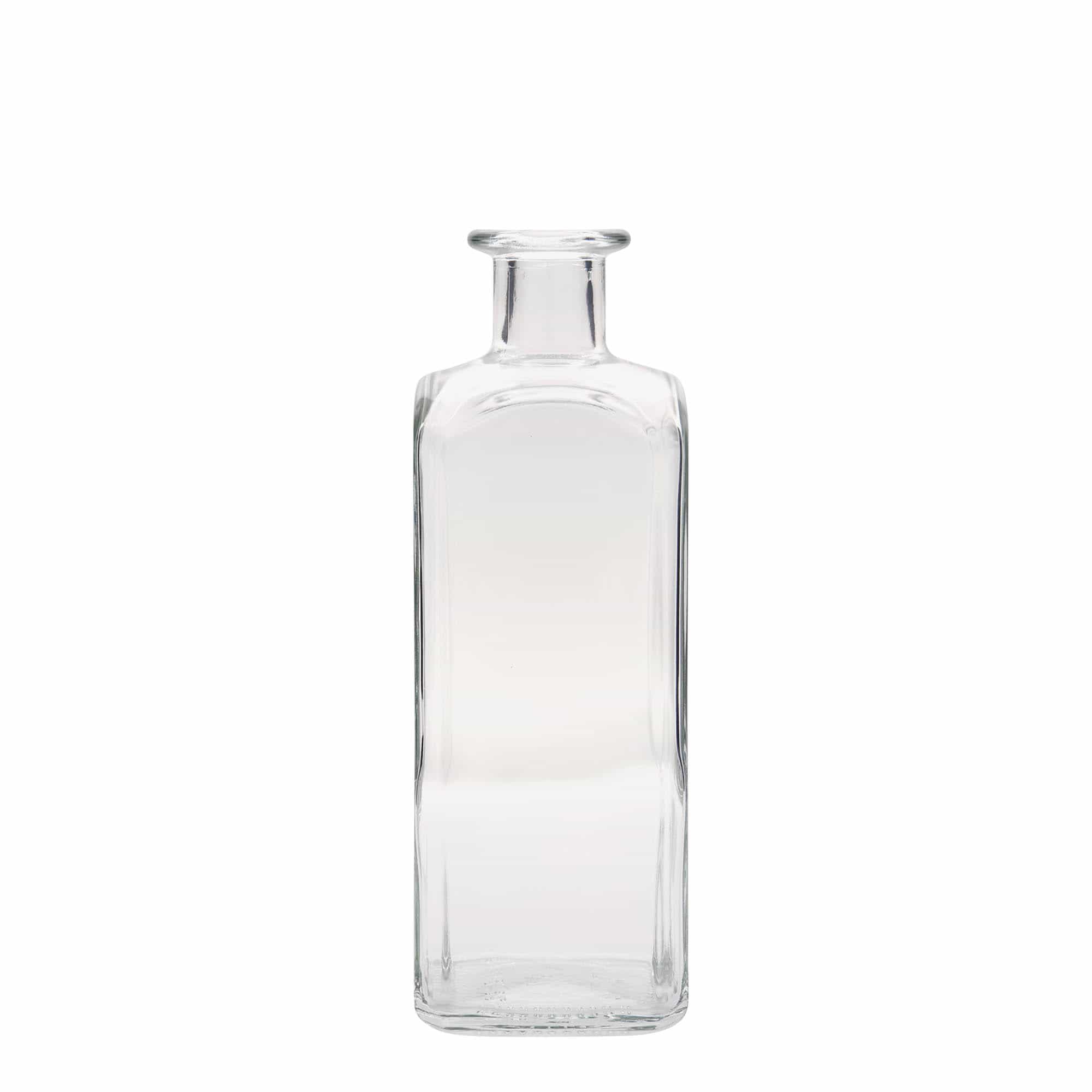 500 ml Glasflasche Apotheker Carré, quadratisch, Mündung: Kork