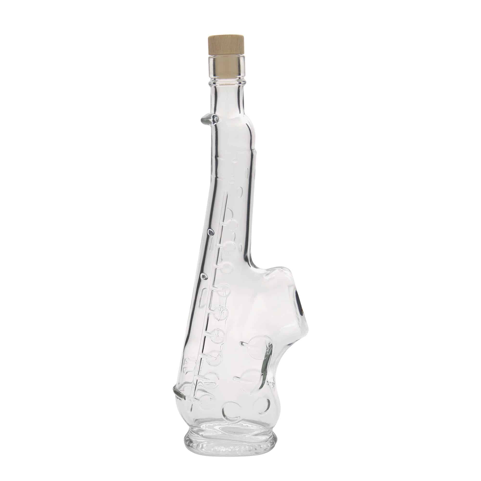 500 ml Glasflasche 'Saxophon', Mündung: Kork