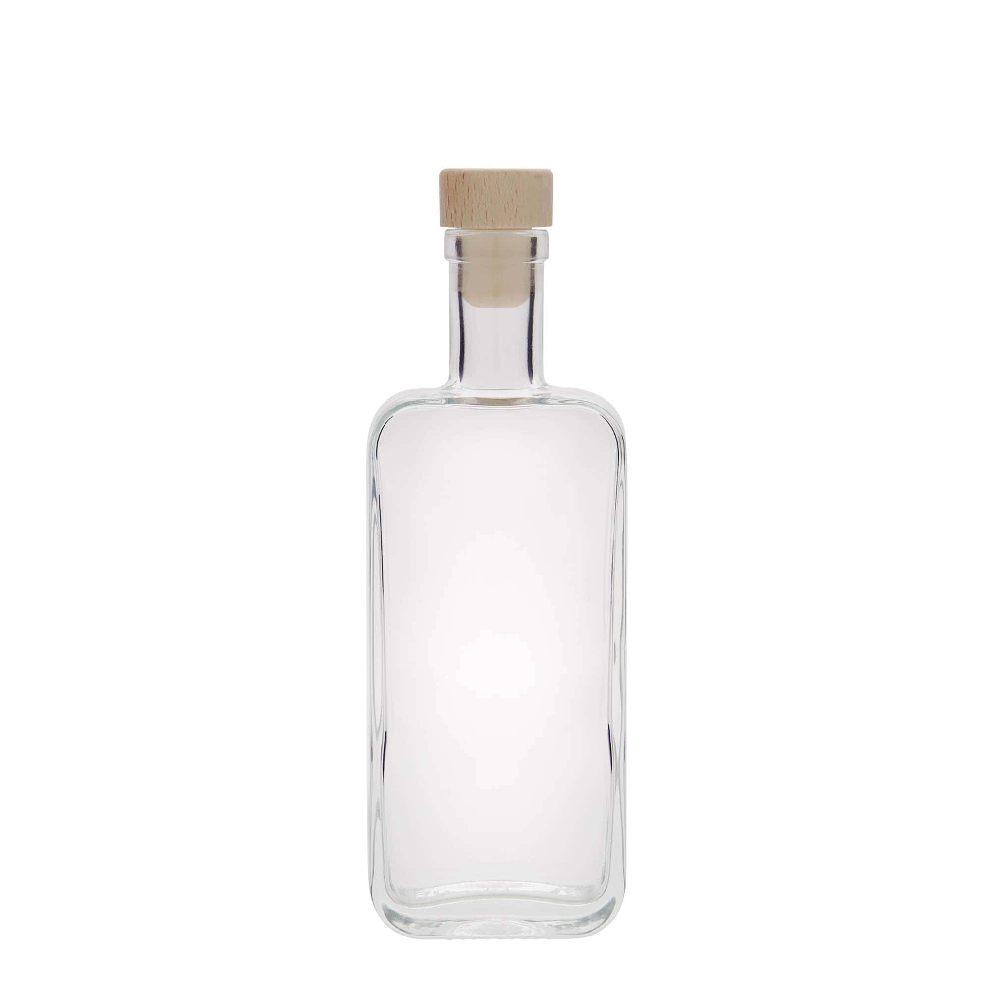 200 ml Glasflasche 'Nice', rechteckig, Mündung: Kork