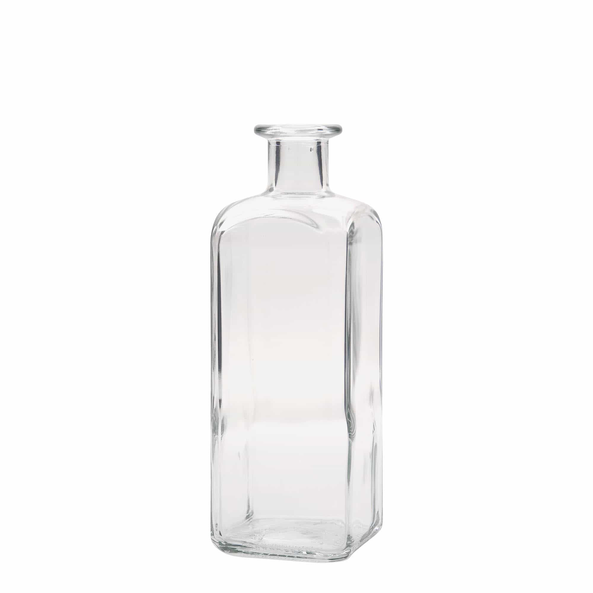 500 ml Glasflasche Apotheker Carré, quadratisch, Mündung: Kork