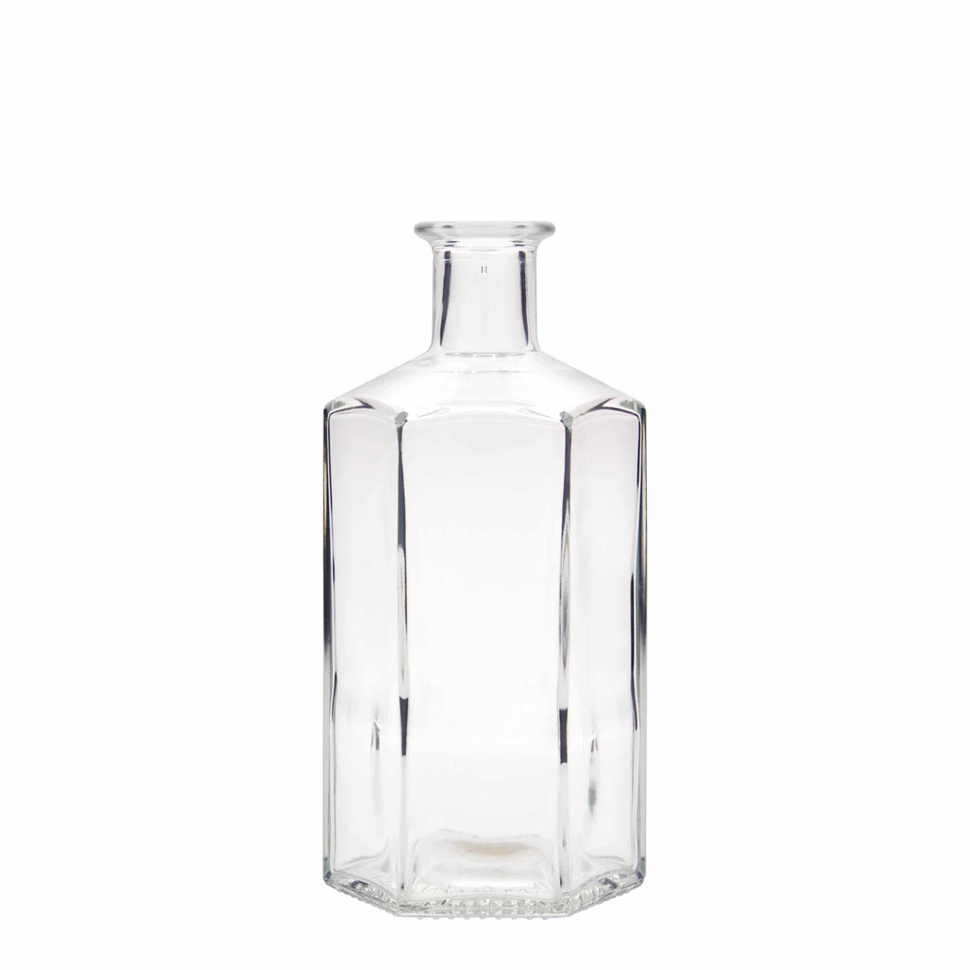 500 ml Glasflasche Apotheker 'Jimmy', sechseckig, Mündung: Kork