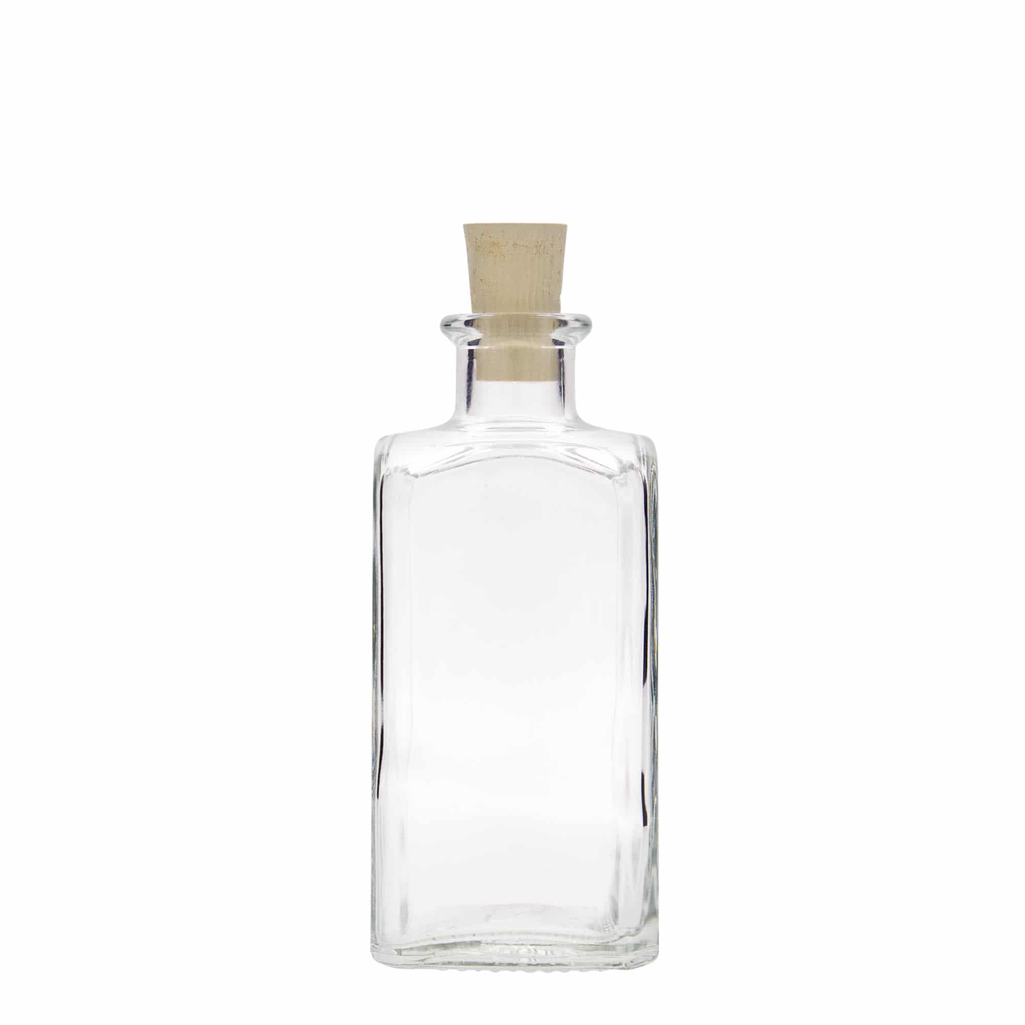 250 ml Glasflasche Apotheker Carré, quadratisch, Mündung: Kork