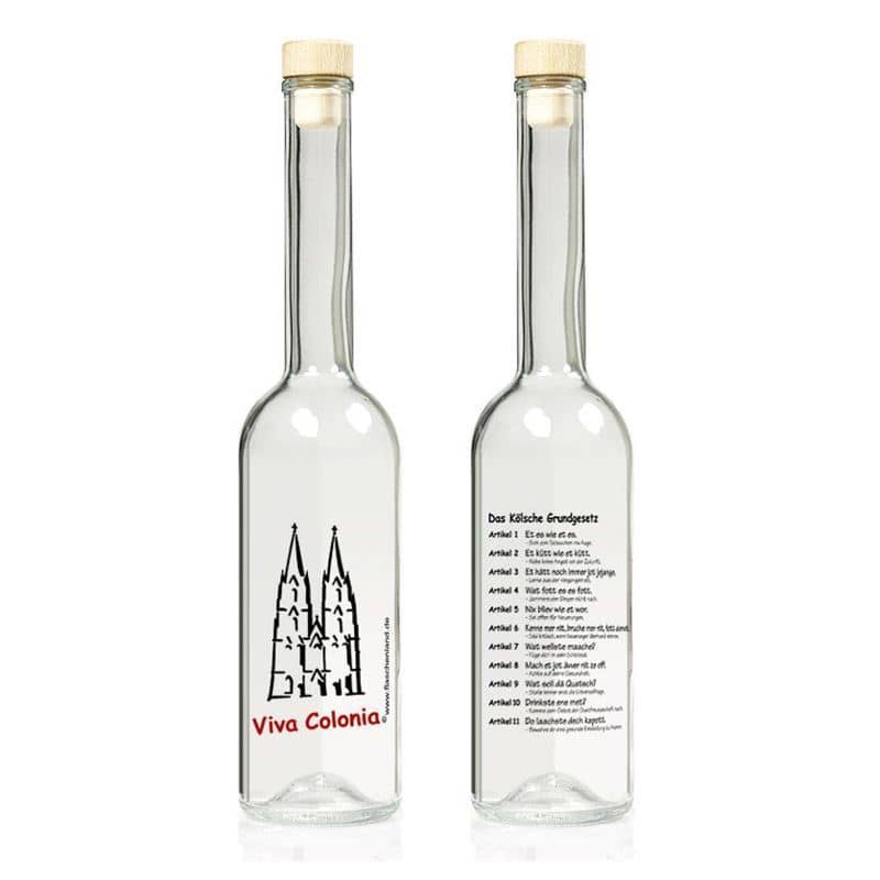 500 ml Glasflasche 'Opera', Motiv: Colonia, Mündung: Kork