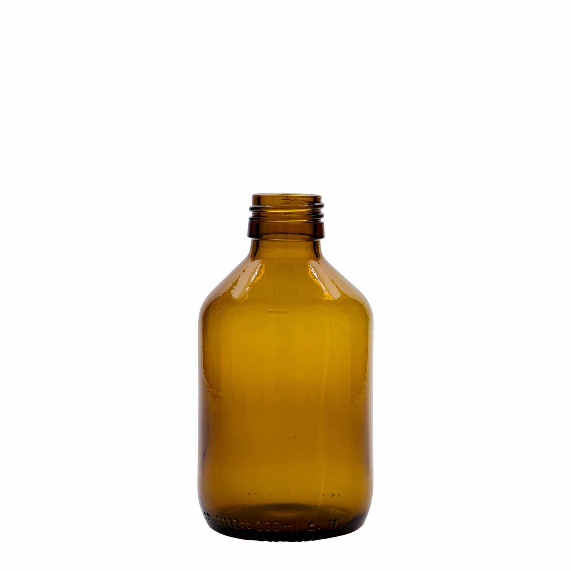 200 ml Medizinflasche, braun, Glas, Mündung: PP 28