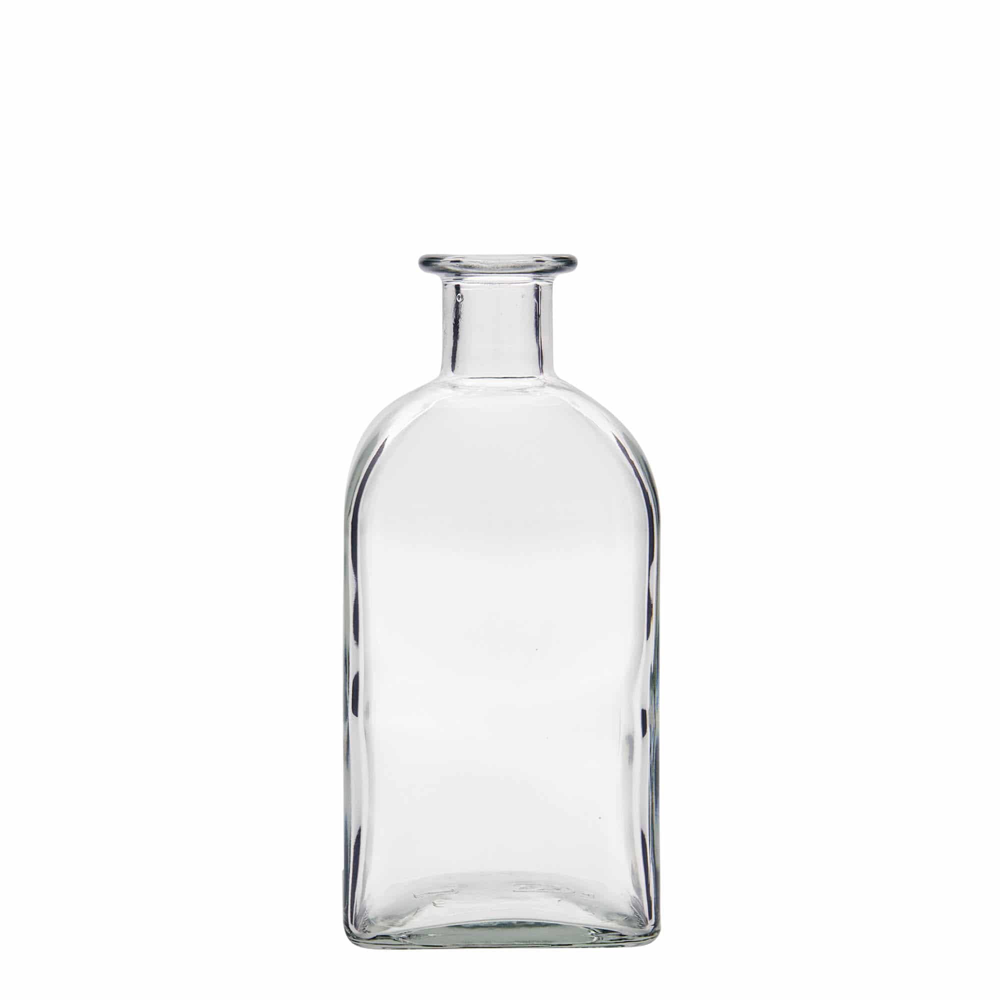 500 ml Glasflasche Apotheker Carré, quadratisch, Mündung: Kork