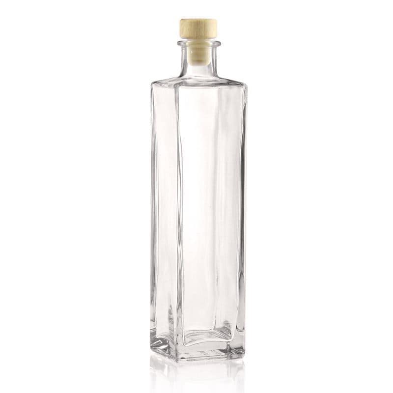 500 ml Glasflasche 'Rafaello', quadratisch, Mündung: Kork