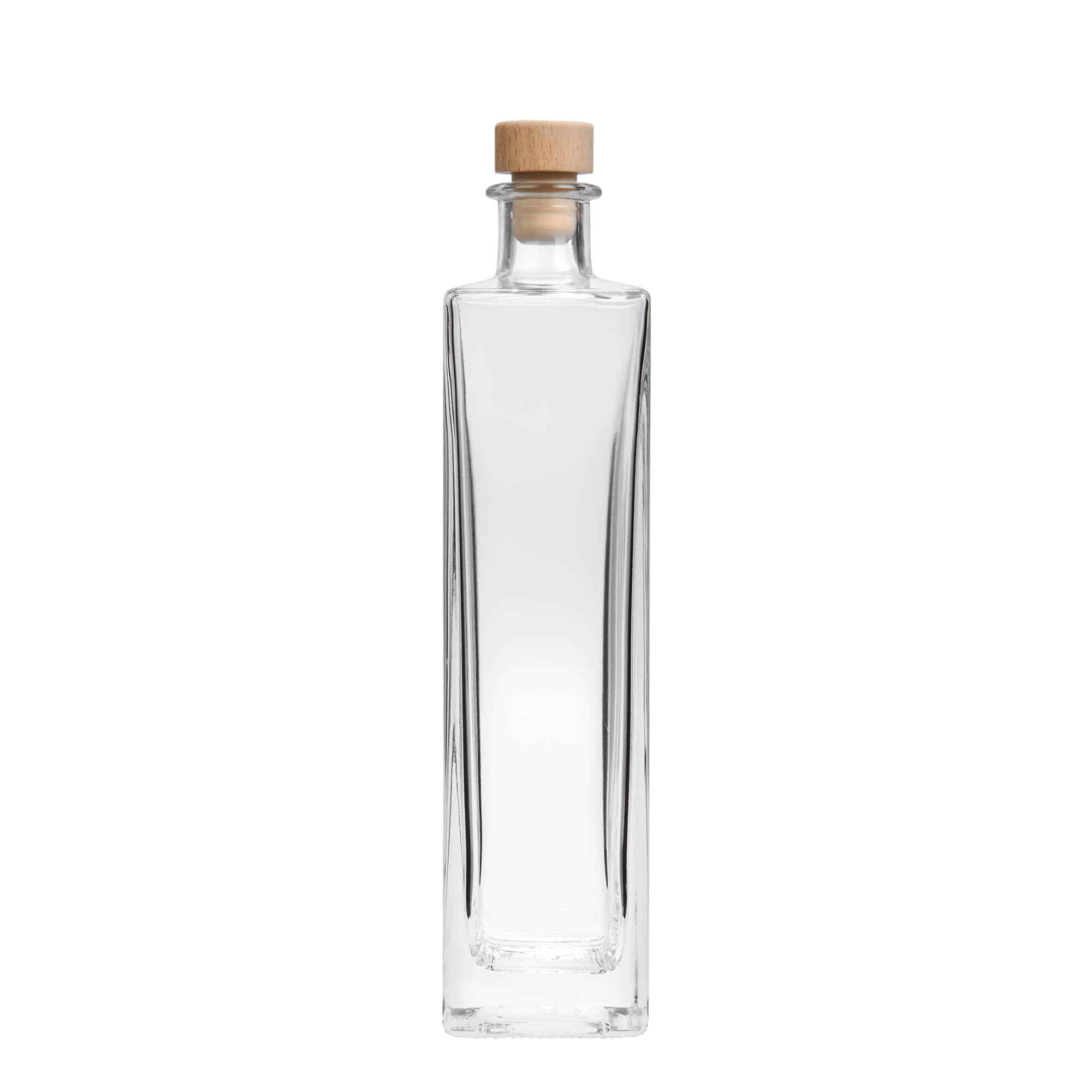 500 ml Glasflasche 'Rafaello', quadratisch, Mündung: Kork