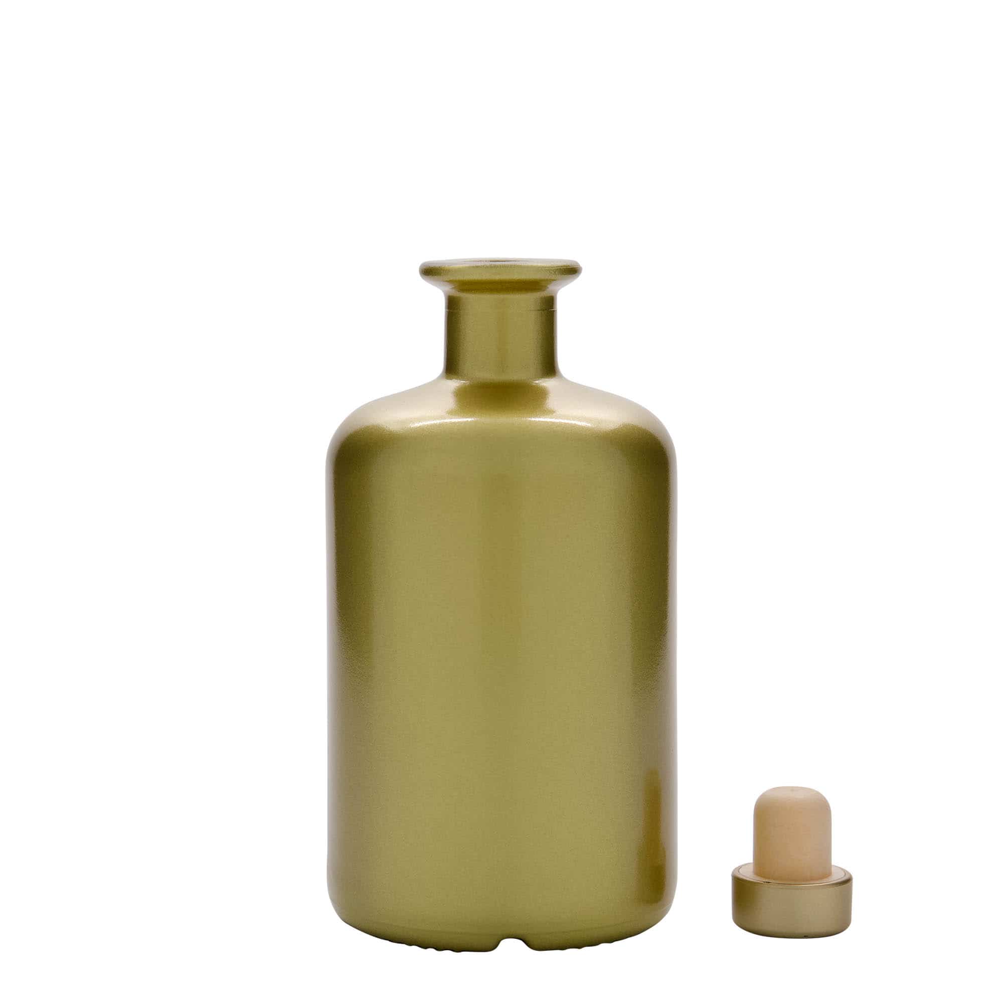 500 ml Glasflasche Apotheker, gold, Mündung: Kork