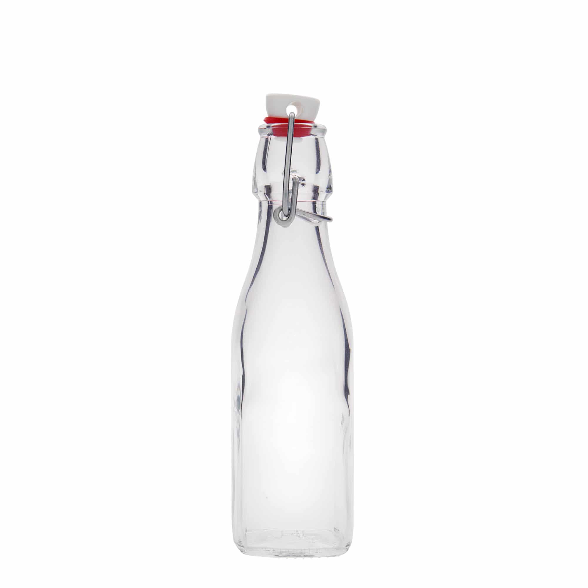 250 ml Glasflasche 'Swing, quadratisch, Mündung: Bügelverschluss