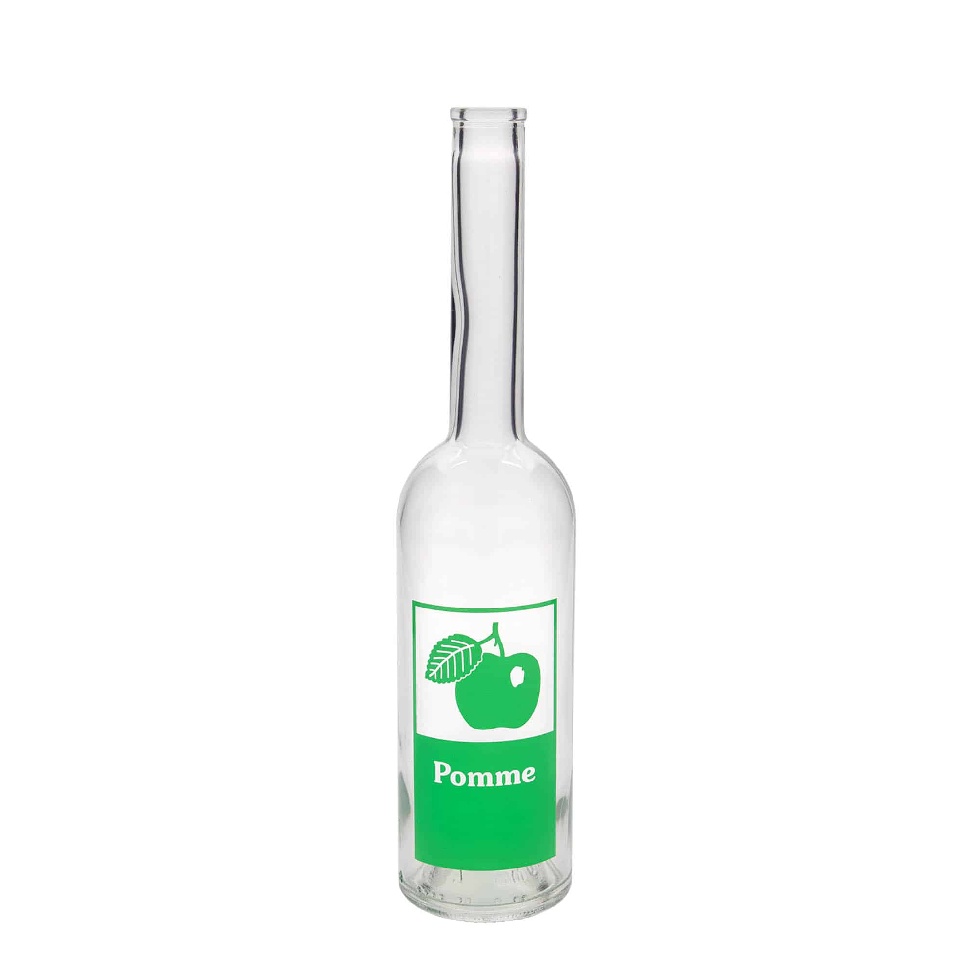 500 ml Glasflasche 'Opera', Motiv: Pomme, Mündung: Kork