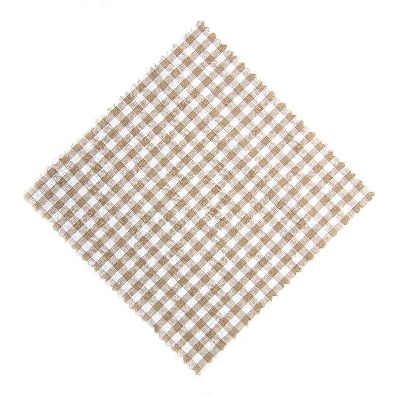 Stoffdeckchen kariert 15x15, quadratisch, Textil, beige, Mündung: TO58-TO82