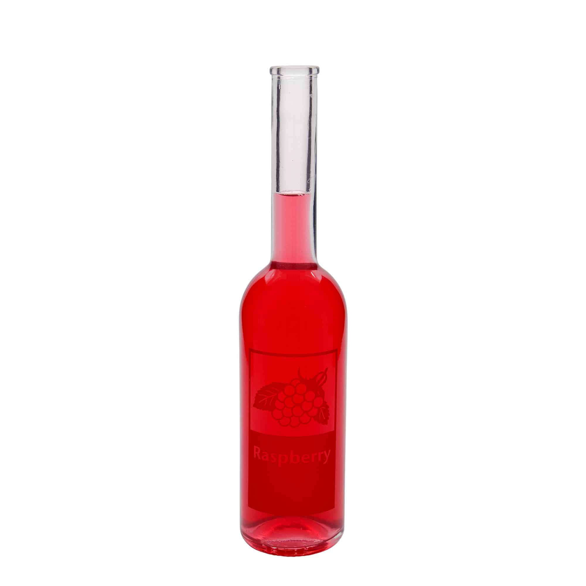 500 ml Glasflasche 'Opera', Motiv: Raspberry, Mündung: Kork