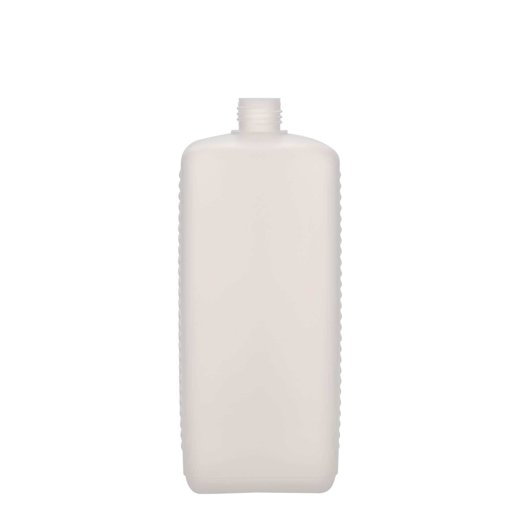 1.000 ml Kanisterflasche, rechteckig, HDPE-Kunststoff, natur, Mündung: DIN 25 EPE