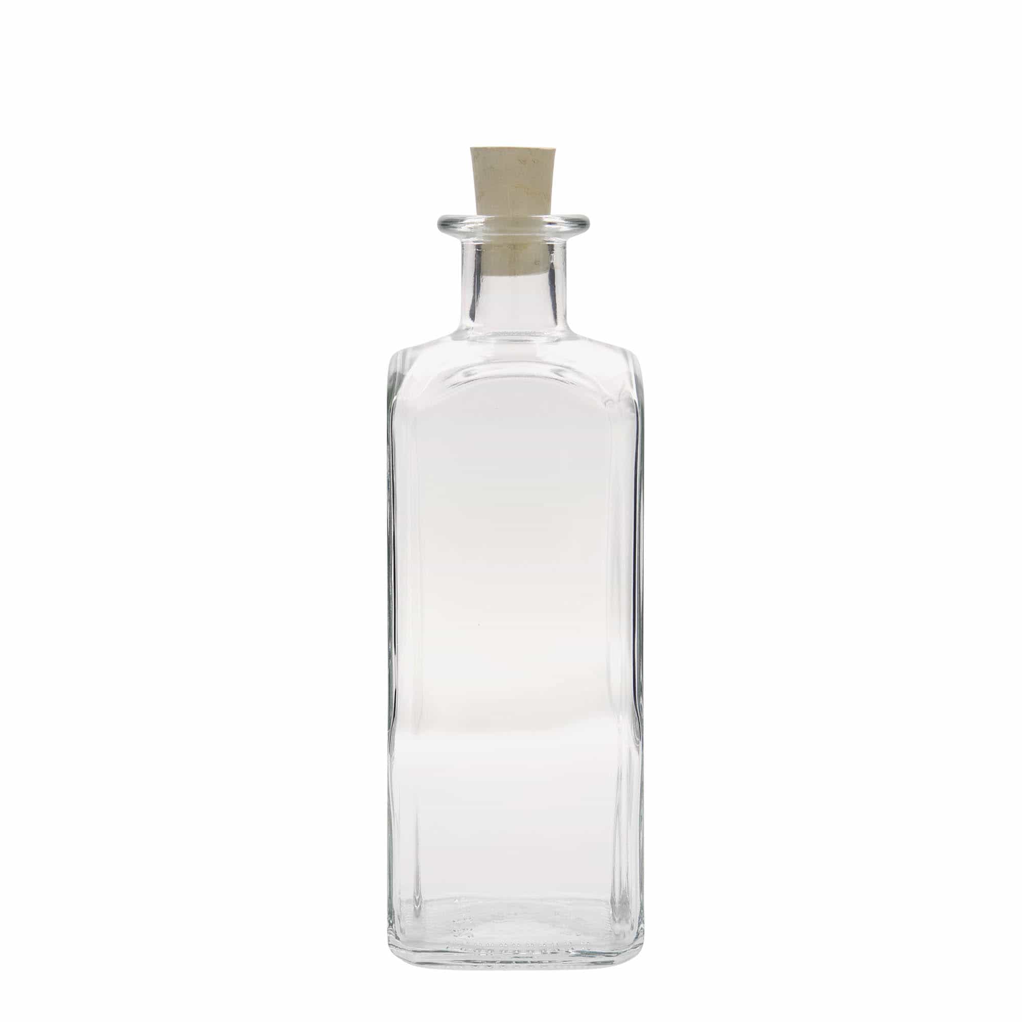 500 ml Glasflasche Apotheker Carré, quadratisch, Mündung: Kork